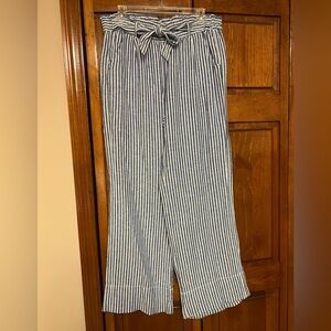 Blue and White Striped Pants